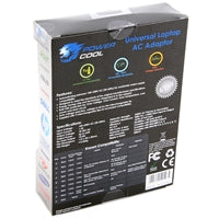 Powercool 65W Universal Laptop Adapter - 8 Tips Auto Voltage Black
