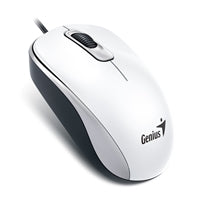 Genius DX-110 USB Wired Optical Mouse - 1000 DPI, White, Ambidextrous
