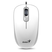 Genius DX-110 USB Wired Optical Mouse - 1000 DPI, White, Ambidextrous