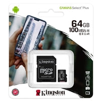 Kingston Canvas Select Plus 64GB Micro SD Card UHS-I U1 100MB/s