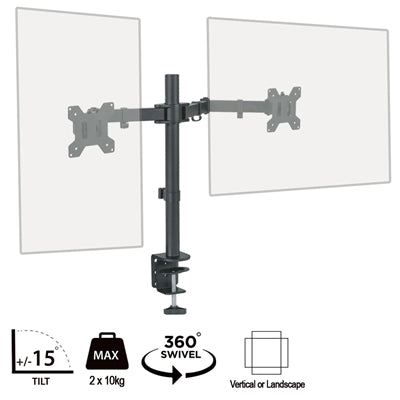 piXL Dual Monitor Arm - Steel Desk Mount, 2x 27