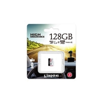 Kingston SDCE/128GB High Endurance micro SD Flash Memory Card, 128GB, Class 10, A1, UHS-I U1, Retail Packed