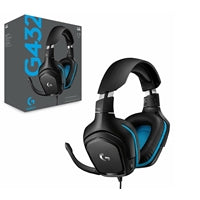 Logitech G432 Gaming Headset, 7.1 Virtual Surround Sound, Compatible with PC, Xbox, PS4, Switch or Mobile Device Via 3.5mm Connection or USB DAC, 50mm Audio Drivers, Enlarged 6mm Mic with Mute Feature