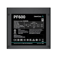 DeepCool PF600 600W PSU - 80 PLUS White, 120mm Silent Fan, UK Plug