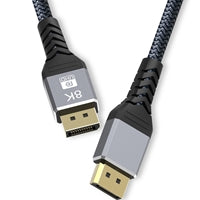 Prevo DP14-2M DisplayPort 1.4 Cable 2m - 8K 60Hz Braided Gold-Plated