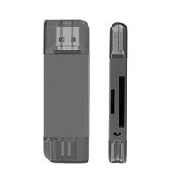 Prevo CR312 3-in-1 Card Reader - USB 2.0/Type-C/Lightning - Black