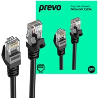 Prevo CAT6 Ethernet Cable 3m Black - OFC 26AWG Network Patch Lead