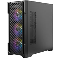 ANTEC AX90 Mid Tower Gaming Case - Black Steel, Tempered Glass, 4x ARGB Fans