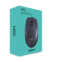 Logitech M90 Wired USB Mouse - 1000 DPI Optical Sensor, Black