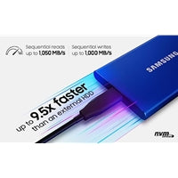 Samsung T7 1TB Portable SSD - 1050MB/s USB 3.2 Gen2 Grey Aluminum
