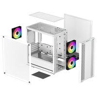 DeepCool CC360 ARGB White Micro-ATX Case - Tempered Glass, 3x ARGB Fans