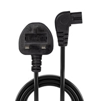 Lindy 0.5m Right Angle IEC C7 Power Cable - UK Plug Black 3A