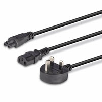 Lindy 2.5m UK Mains Splitter Cable IEC C13 C5 10A Black