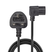 Lindy 1m UK Plug to Right Angle IEC C13 Power Cable - 5A Fused