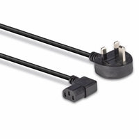 Lindy 1m UK Plug to Right Angle IEC C13 Power Cable - 5A Fused