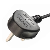 Lindy 1m UK Plug to Right Angle IEC C13 Power Cable - 5A Fused