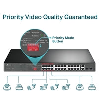 TP-Link TL-SL1226P 24-Port Metal PoE+ Switch 250W Gigabit Unmanaged