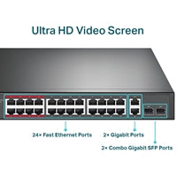 TP-Link TL-SL1226P 24-Port Metal PoE+ Switch 250W Gigabit Unmanaged