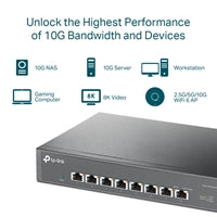 TP-Link TL-SX1008 8-Port 10G Metal Desktop Rackmount Switch