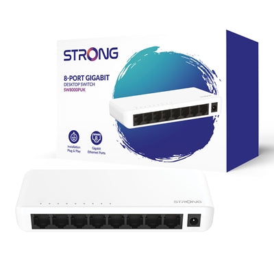 Strong SW8000PUK 8 Port Gigabit Switch - Unmanaged Fanless