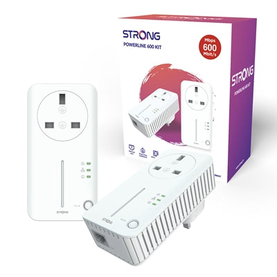 Strong AV600 Passthrough Powerline Adapter Kit - 600Mbps (2 Pack)