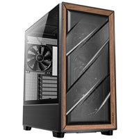Antec FLUX Mid Tower Gaming Case - Walnut Wood, 5 PWM Fans, USB-C