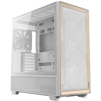 Antec FLUX Mid Tower Case - White Walnut Wood, 5 PWM Fans, USB-C
