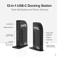 Plugable USB-C Triple 4K Docking Station 13-Port 100W PD