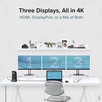 Plugable USB-C Triple 4K Docking Station 13-Port 100W PD