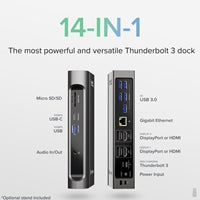 Plugable TBT3-UDZ Thunderbolt 3 Dock 100W PD Dual 4K 14-Port