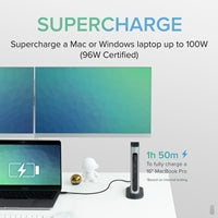 Plugable TBT3-UDZ Thunderbolt 3 Dock 100W PD Dual 4K 14-Port
