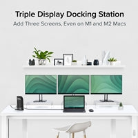 Plugable USB-C Triple 4K Docking Station 100W PD 13-Port Desktop
