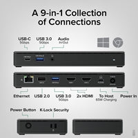 Plugable USB-C Dual HDMI Dock 4K 60Hz 65W PD Desktop Station