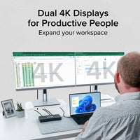 Plugable USB-C Dual HDMI Dock 4K 60Hz 65W PD Desktop Station
