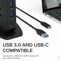 Plugable UD-3900Z USB-C Dual HDMI Docking Station - 10-Port DisplayLink