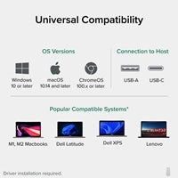 Plugable UD-3900Z USB-C Dual HDMI Docking Station - 10-Port DisplayLink