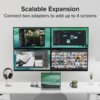 Plugable USB-C Dual HDMI Adapter Aluminum DL-6950 4K 60Hz