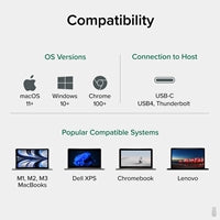 Plugable USB-C Dual HDMI Adapter Aluminum DL-6950 4K 60Hz
