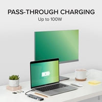 Plugable Aluminum 7-in-1 USB-C Hub - 4K HDMI, Gigabit Ethernet, 100W PD