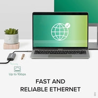 Plugable Aluminum 7-in-1 USB-C Hub - 4K HDMI, Gigabit Ethernet, 100W PD