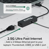 Plugable USB-C to 2.5GbE Ethernet Adapter with 100W PD Charging