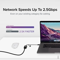 Plugable 2.5GbE USB-C/USB-A Ethernet Adapter - Dual Cable