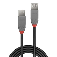 Lindy 0.5m USB 2.0 Extension Cable - Shielded Gold Plated Black