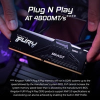 Kingston FURY Beast KF560C36BBE2AK2-32 RGB 32GB (2x16GB) System Memory, DDR5, 6000MHz, Black, 288 Pin, 1.35v, CL36, AMD EXPO Certified