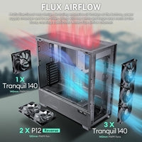 Antec Flux PRO Full Tower Case - Walnut Wood, 6 PWM Fans, E-ATX