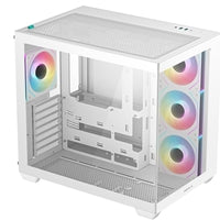 DeepCool CG530 White ATX Case - Dual Tempered Glass, 4 ARGB Fans