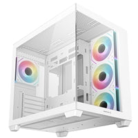 DeepCool CG530 White ATX Case - Dual Tempered Glass, 4 ARGB Fans