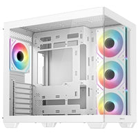 DeepCool CG530 White ATX Case - Dual Tempered Glass, 4 ARGB Fans