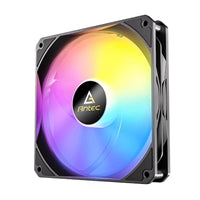 Antec P14 ARGB PWM 140mm case fan with hydraulic bearing, black and RGB lighting, 240-1350 RPM, 2 pack.