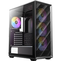 ANTEC AX85 ARGB Mid Tower Case - Black Steel, Tempered Glass, Mesh Front